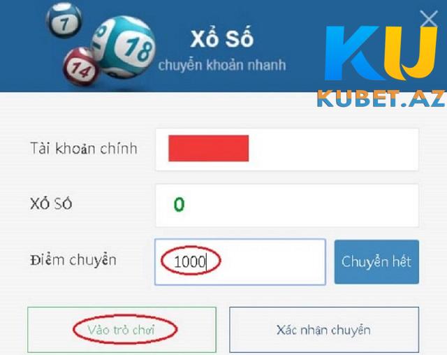 Chuyển tiền vào ví chơi xổ số