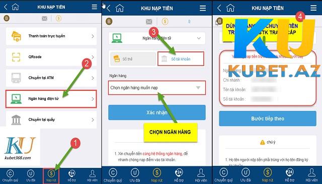 Xác định lên điểm chuyển tiền tại Kubet